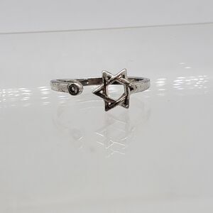 Sterling Silver Star of David Ring with CZ Size 5.75